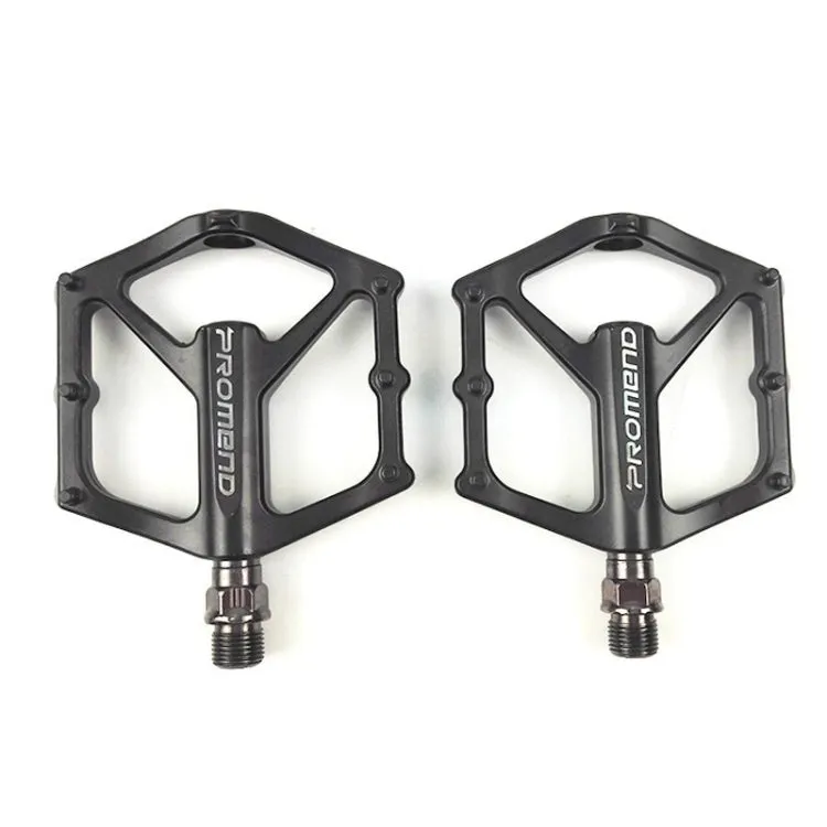 1 Pair PROMEND PD-M46 Bicycle Pedal Aluminum Alloy CNC Bearing Palin Pedal(Black)