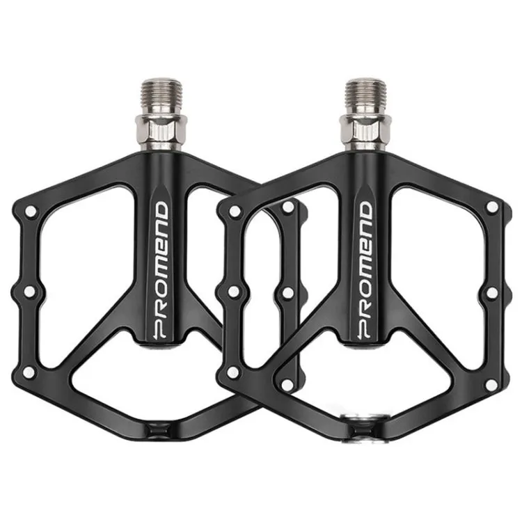 1 Pair PROMEND PD-M46 Bicycle Pedal Aluminum Alloy CNC Bearing Palin Pedal(Black)