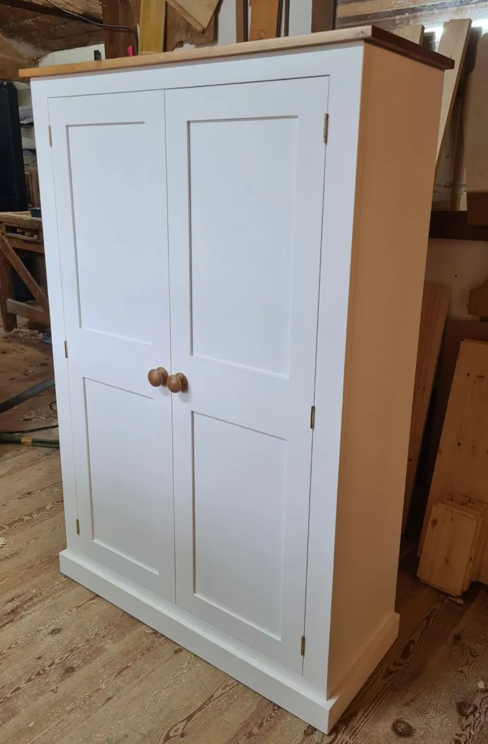 **150 cm Medium Height 2 door Hallway, Utility, Cloak Room Storage Cupboard with Hooks and Shelves (35 cm deep) SIZE VARIATIONS