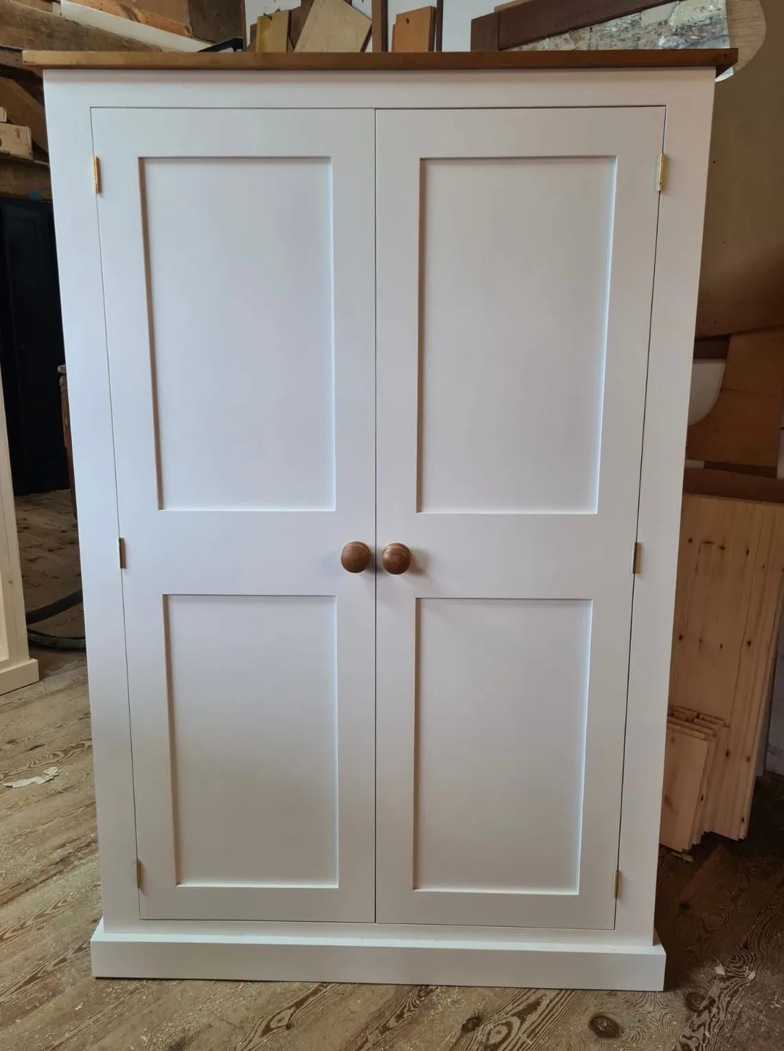 **150 cm Medium Height 2 door Hallway, Utility, Cloak Room Storage Cupboard with Hooks and Shelves (35 cm deep) SIZE VARIATIONS