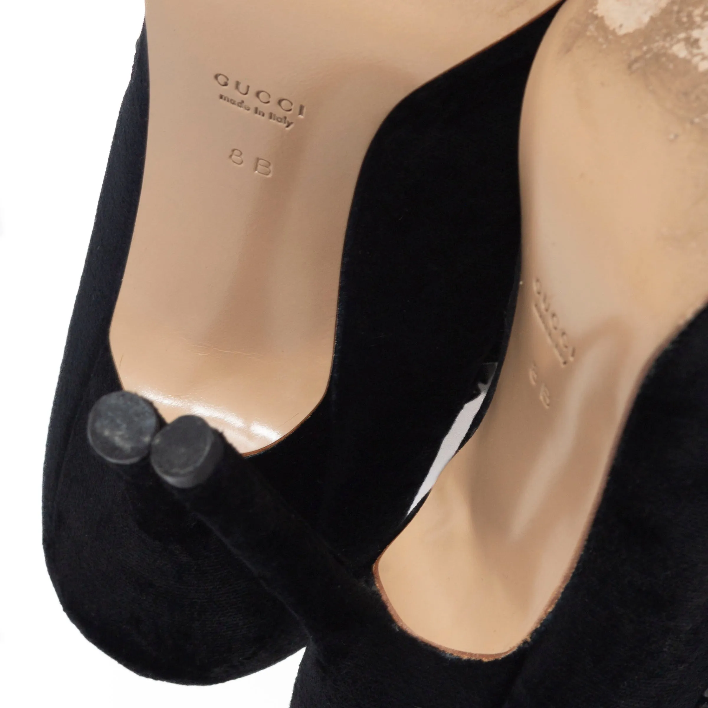 1990s Black Velvet Rock Beaded Pumps 8