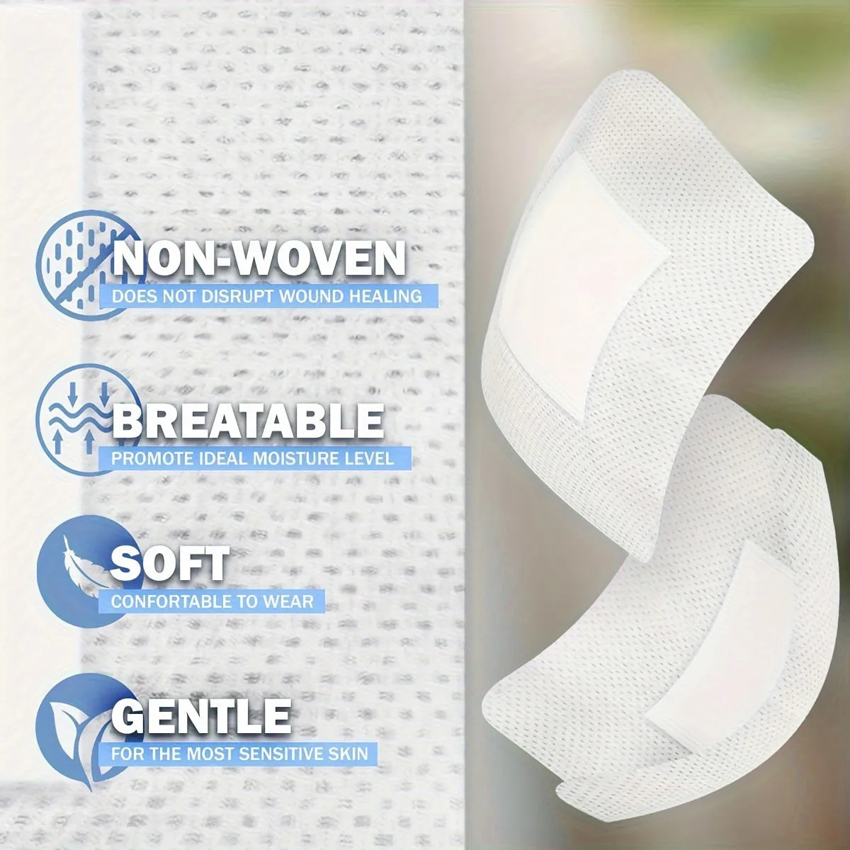 20PCS LatexFree SelfAdhesive Wound Dressing with Breathable Gauze Pad