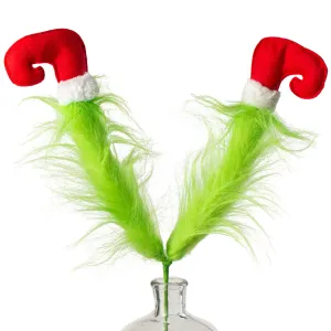 23" Christmas Green Monster Furry Leg Spray