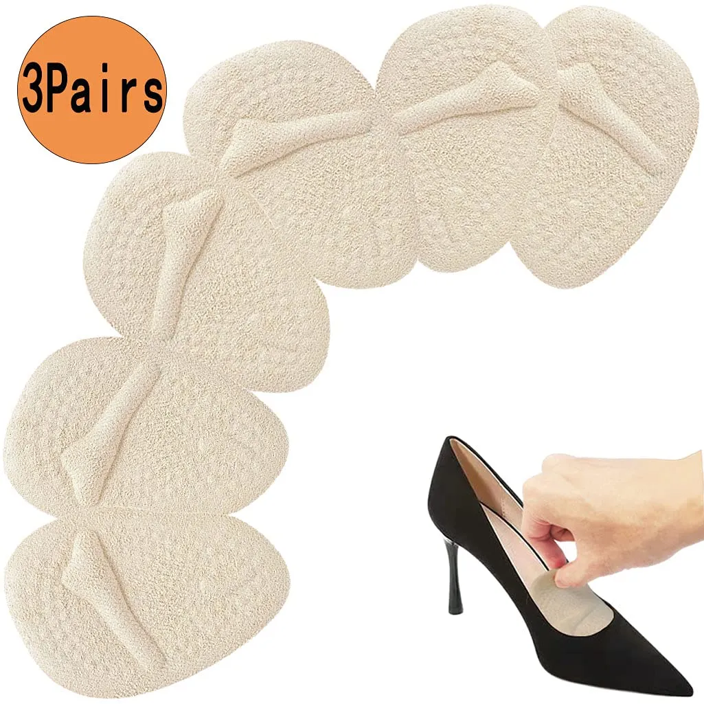 3 Pairs Metatarsal Pads for Women,Ball of Foot Cushions Soft Gel Forefoot Cushion Inserts for Women Shoes Relieves Pain and Discomfort,Sweat Absorption and Non-Slip Foot Pad and Insole (Beige)