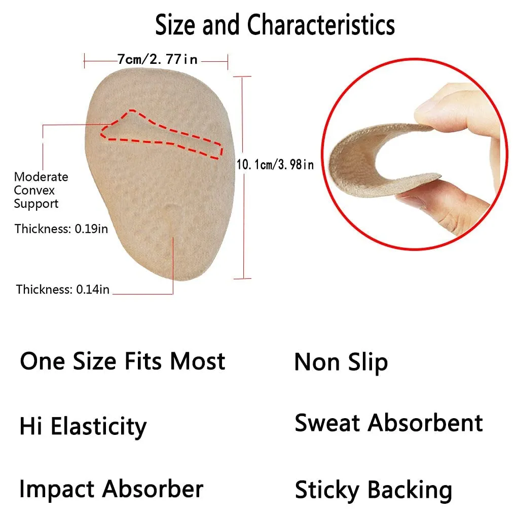 3 Pairs Metatarsal Pads for Women,Ball of Foot Cushions Soft Gel Forefoot Cushion Inserts for Women Shoes Relieves Pain and Discomfort,Sweat Absorption and Non-Slip Foot Pad and Insole (Beige)