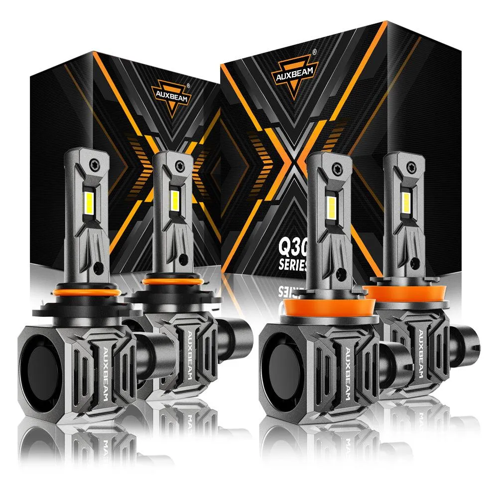 9005 H11 LED Headlight Bulbs Q30 Series Brightest Wireless 110W 24000LM 6500K Cool White | 4 Bulbs