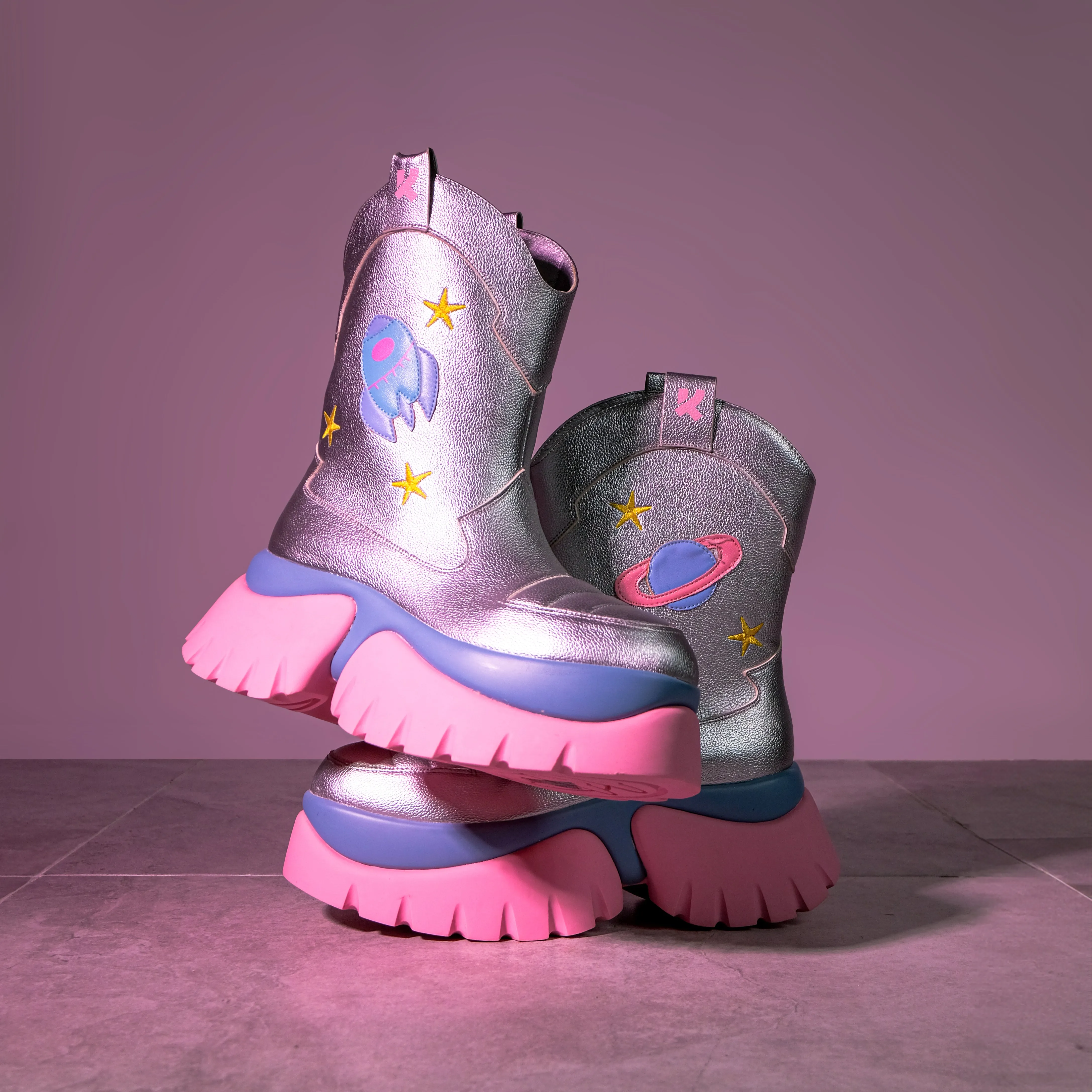 A Fairytale Galaxy Space Boots - Silver