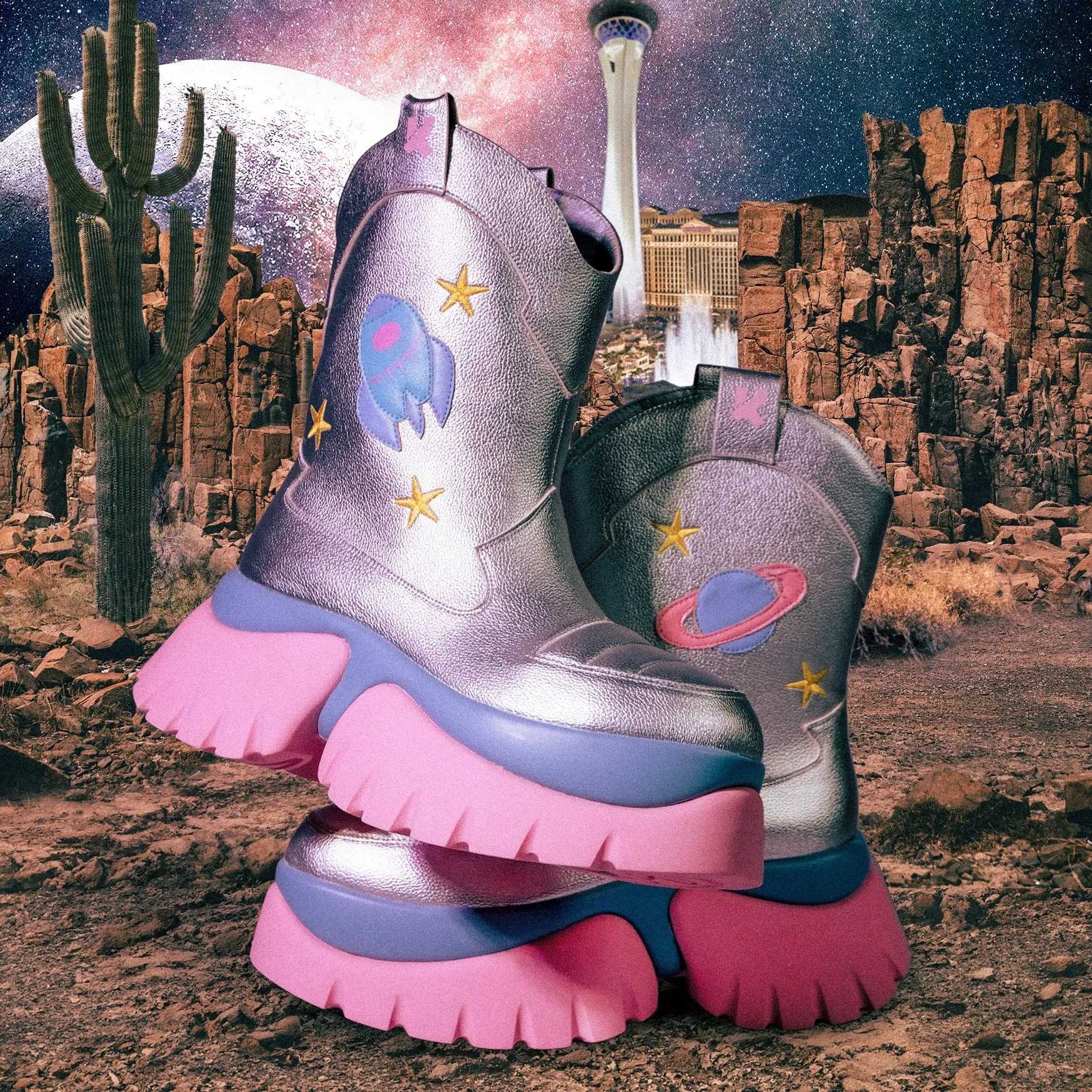 A Fairytale Galaxy Space Boots - Silver