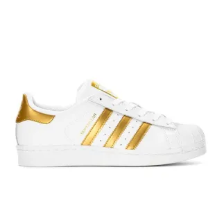 Adidas Kid's Superstar J Shoes - White / Gold Metallic