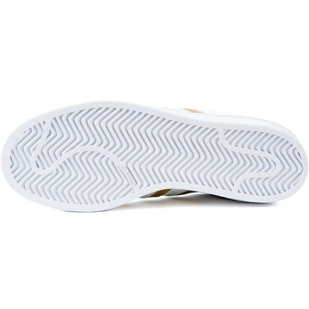 Adidas Kid's Superstar J Shoes - White / Gold Metallic