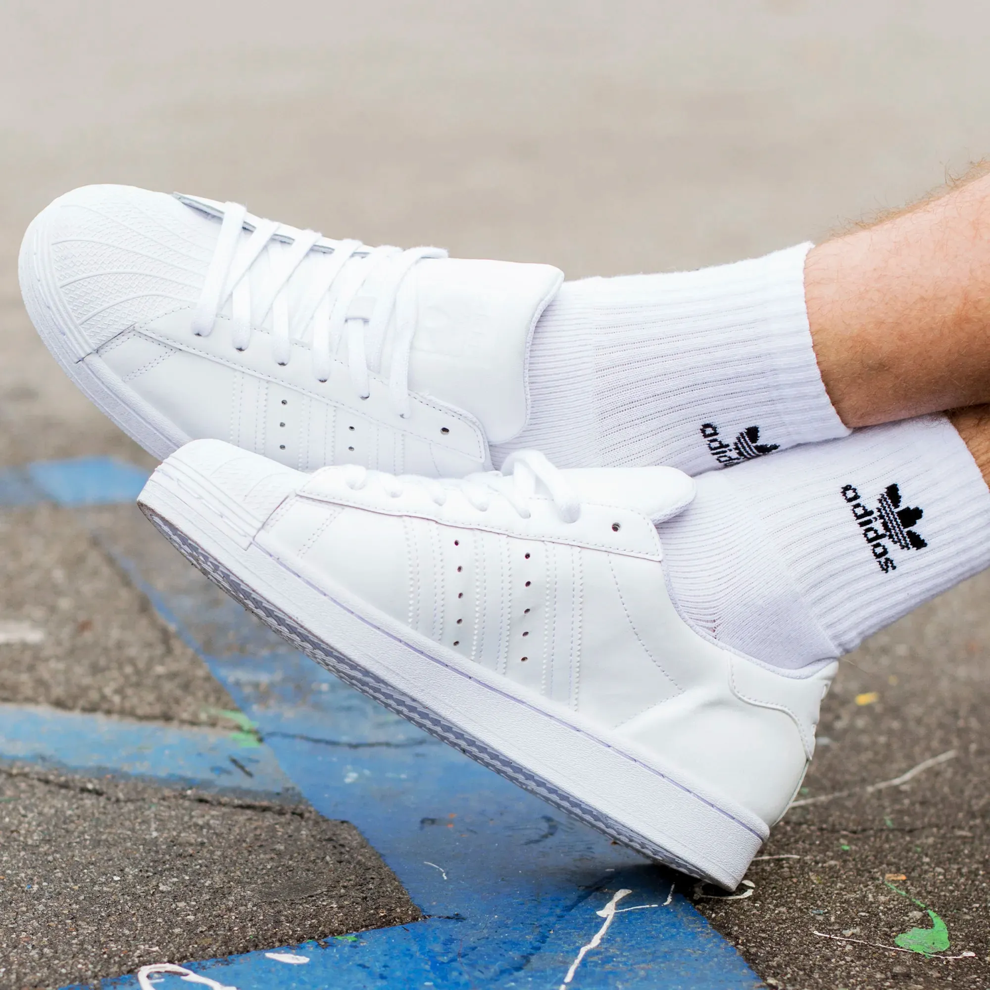 Adidas Men's Superstar Shoes - All White