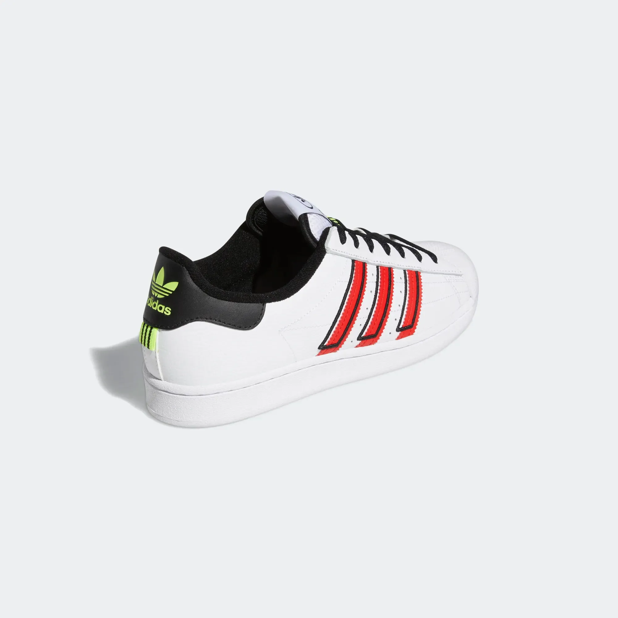 Adidas Men's Superstar Shoes - Cloud White / Vivid Red / Solar Yellow