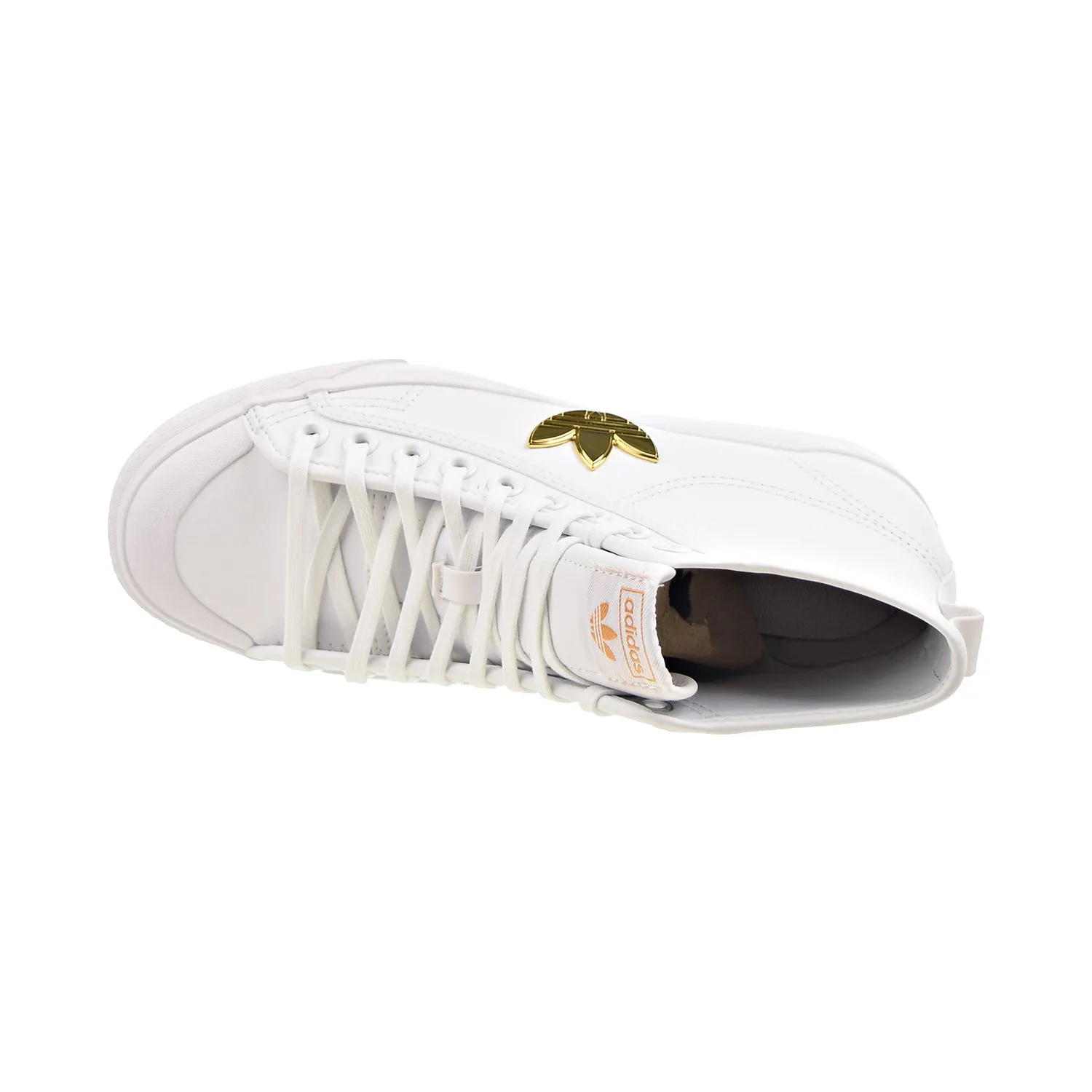 Adidas Nizza Trefoil Hi Women's Shoes Cloud White-Gold Metallic