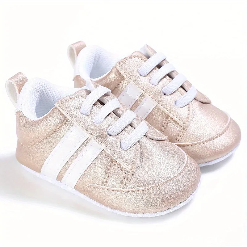 Adorable Striped Crib Shoes for Baby Boys & Girls - Lightweight & Non-Slip for First Walkers!