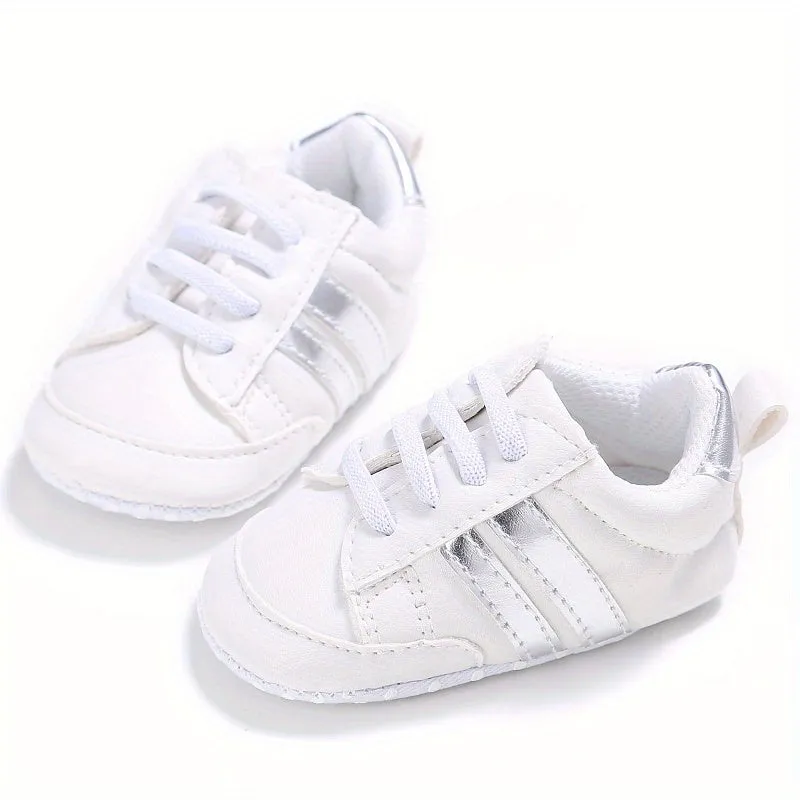 Adorable Striped Crib Shoes for Baby Boys & Girls - Lightweight & Non-Slip for First Walkers!