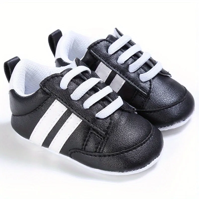 Adorable Striped Crib Shoes for Baby Boys & Girls - Lightweight & Non-Slip for First Walkers!