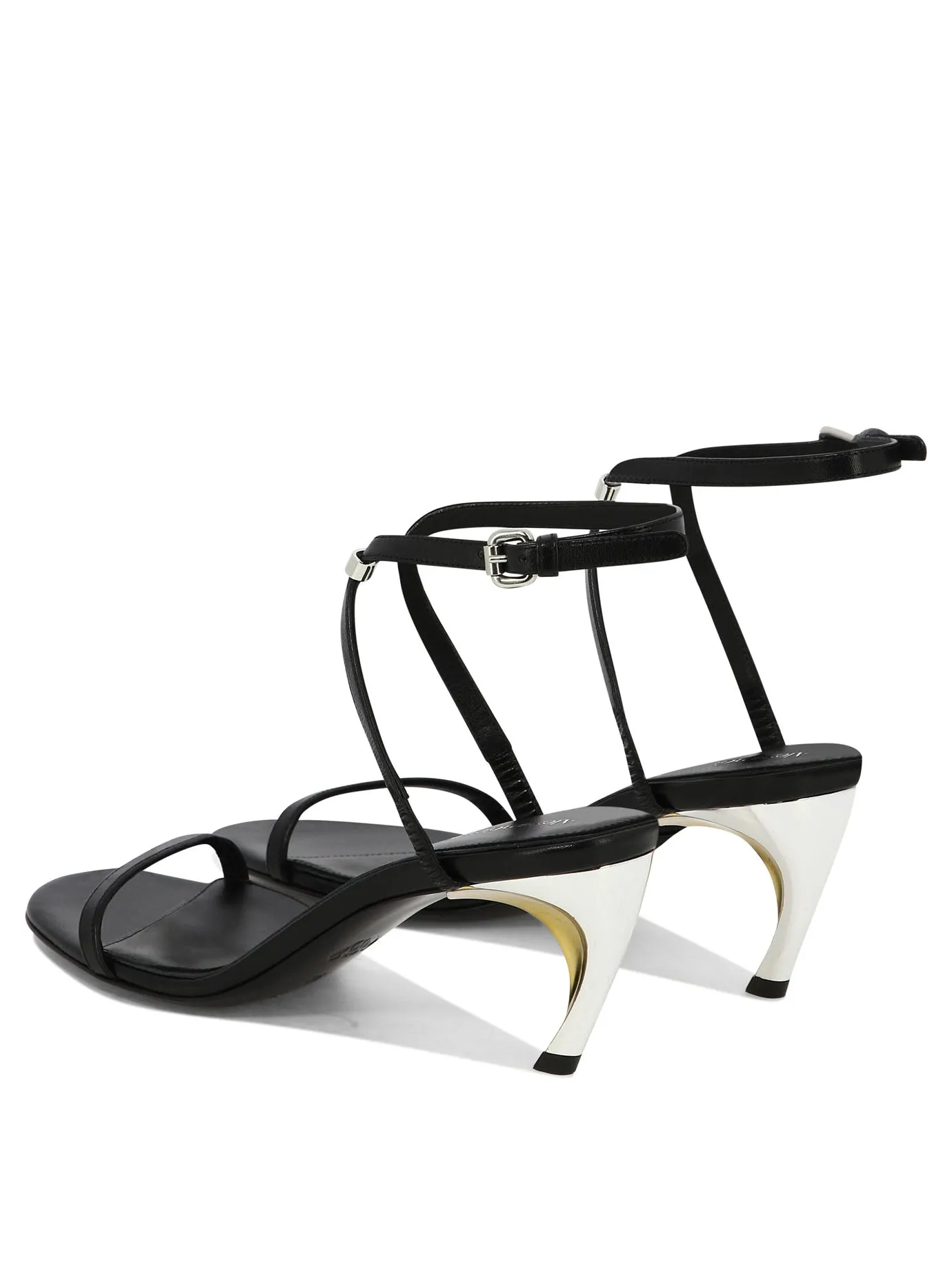 ALEXANDER MCQUEEN Sleek Black Leather Sandals for Women from SS24 Collection