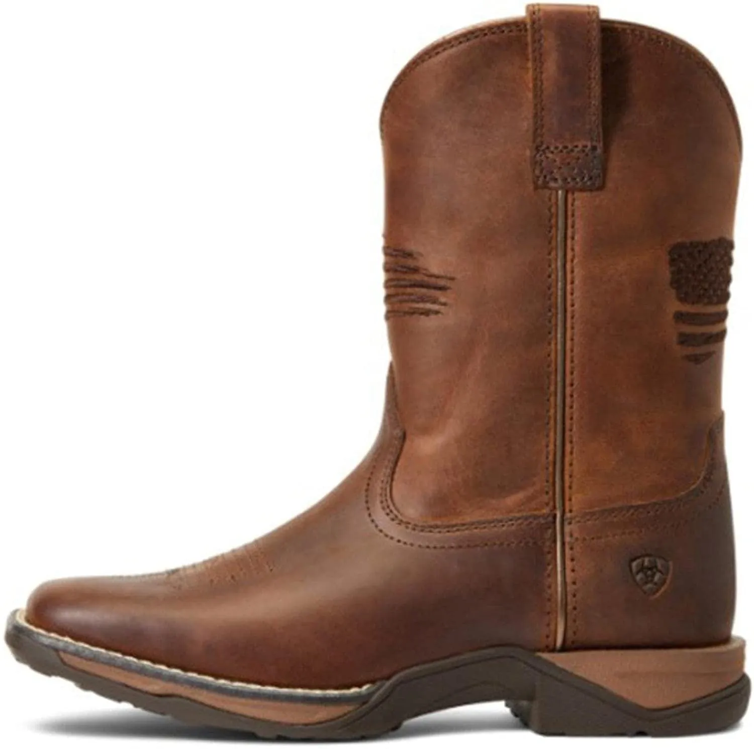 Ariat Youth Anthem Patriot Western Boot (Little Kid/Big Kid), Distressed Brown