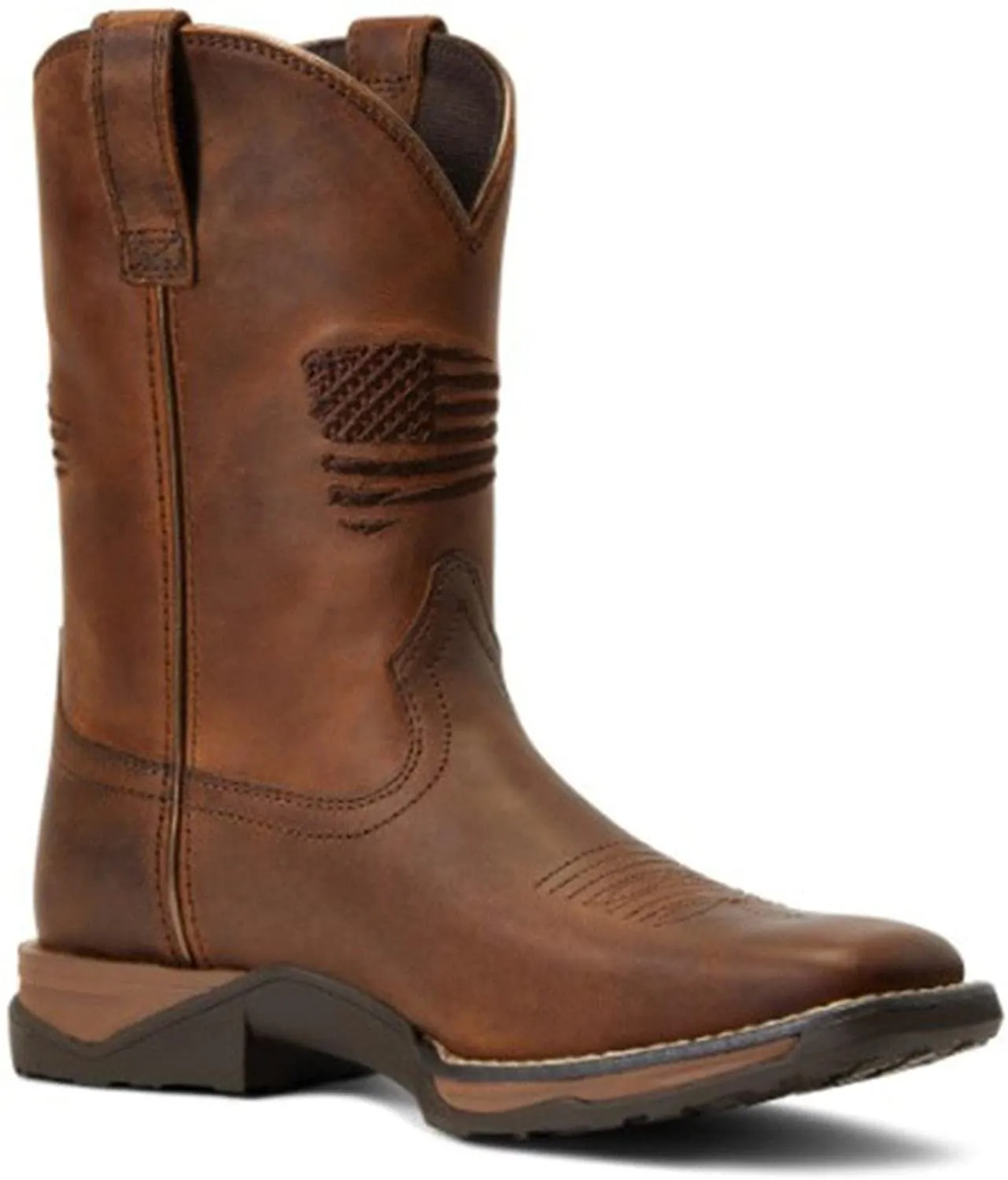 Ariat Youth Anthem Patriot Western Boot (Little Kid/Big Kid), Distressed Brown