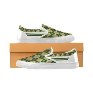 ARLEQUIN GREEN Unusual Slip-on Canvas Shoes