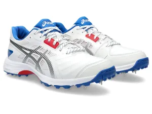 Asics GEL-GULLY 7 - White/Pure Silver Cricket Metal Spike Shoes