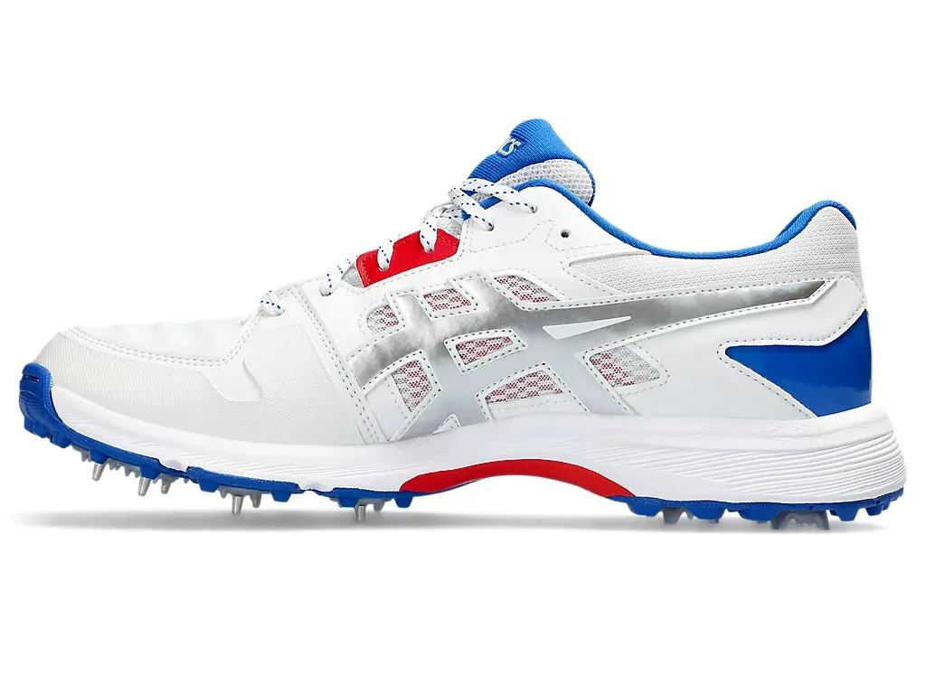 Asics GEL-GULLY 7 - White/Pure Silver Cricket Metal Spike Shoes