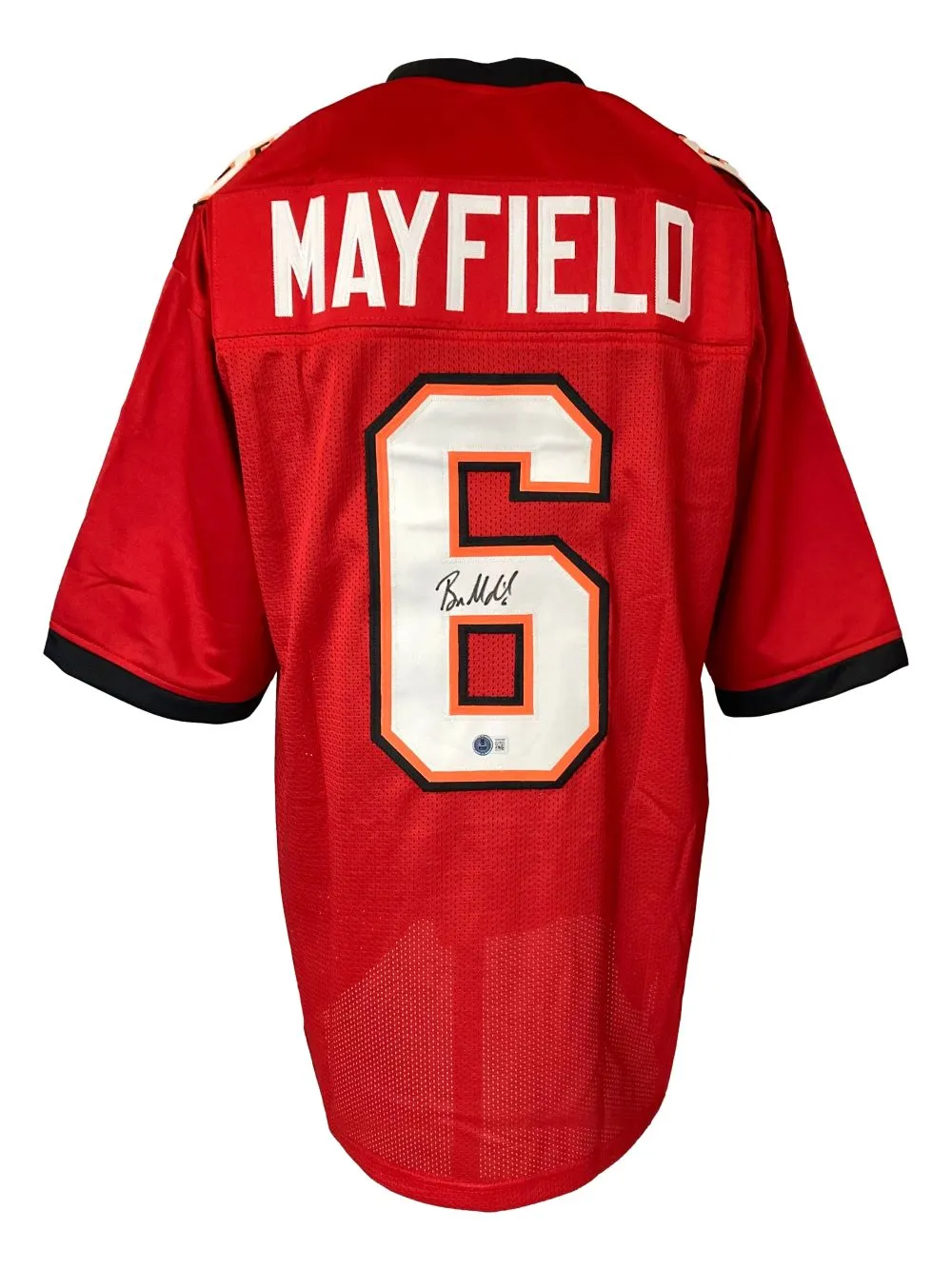 Baker Mayfield Tampa Bay Signed Red Football Jersey BAS