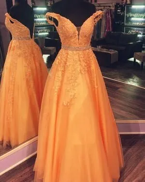 Ball Gown Floor Length Lace Off Shoulder Dresses prom dress  cg18106