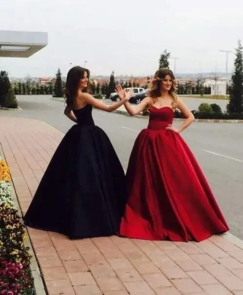 Ball Gown Prom Dresses Sweetheart Burgundy Dark Navy Long Chic Prom Dress PSK189