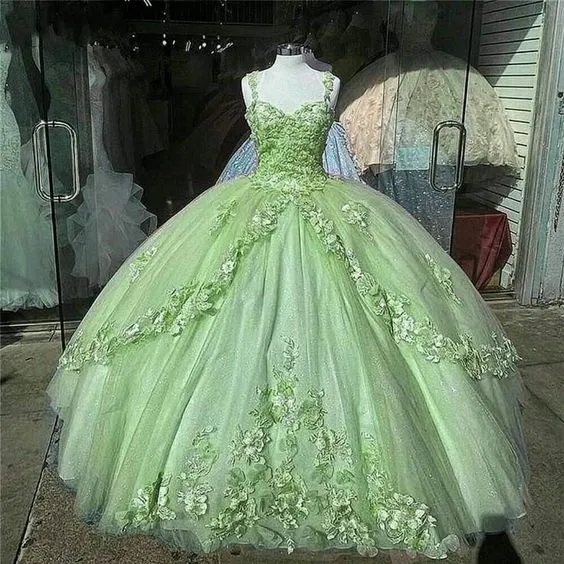 Ball Gown Sweet 16 Dress Princess Quinceanera Dresses Lace Appliques Sweet 15 Party Prom Ball Gowns