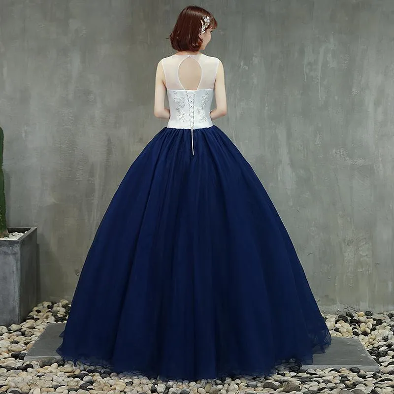 Beautiful Navy Blue Ball Gown Sweet 16 Dresses, Blue Quinceanera prom Dress   cg12089