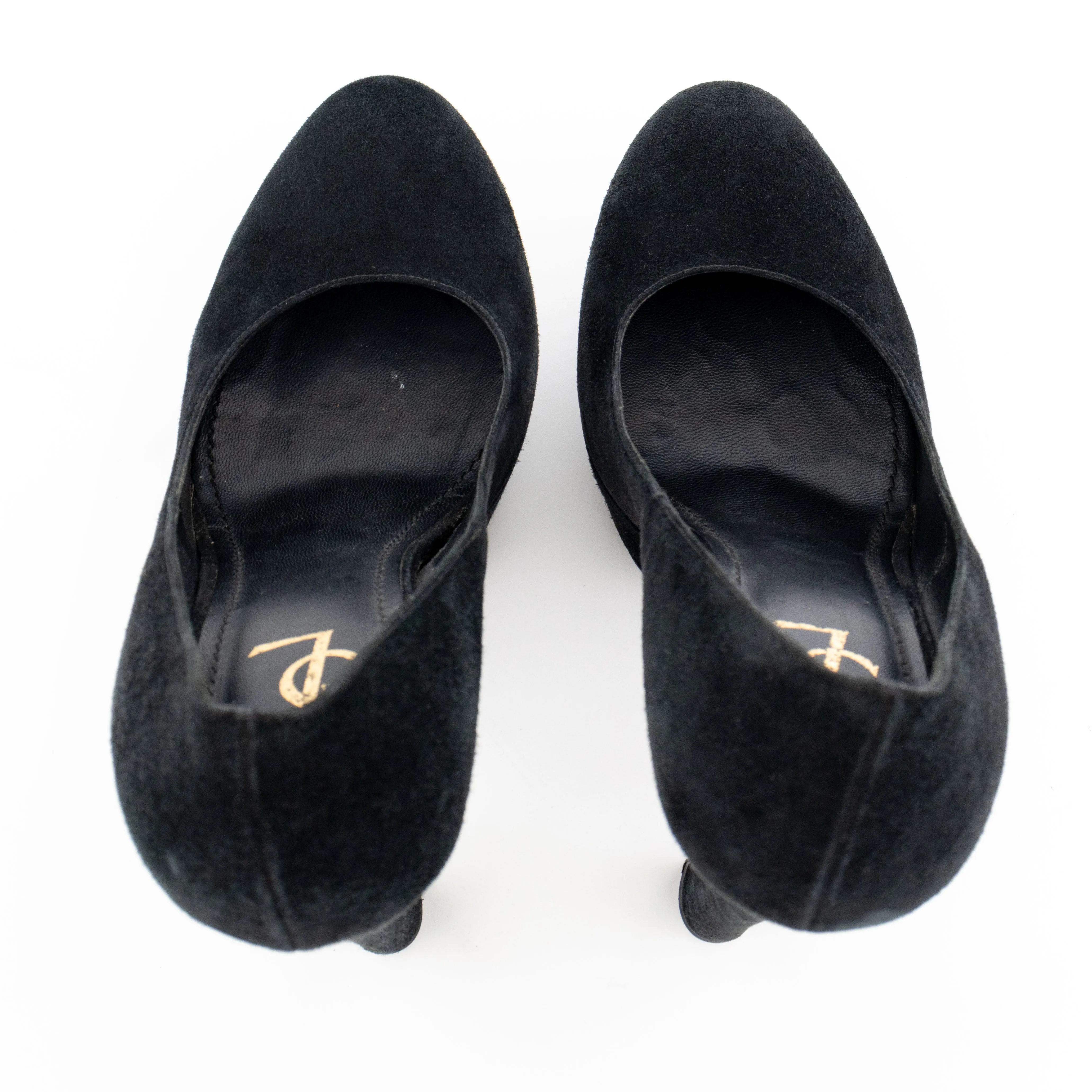 Black Suede Palais Platform Pumps 41