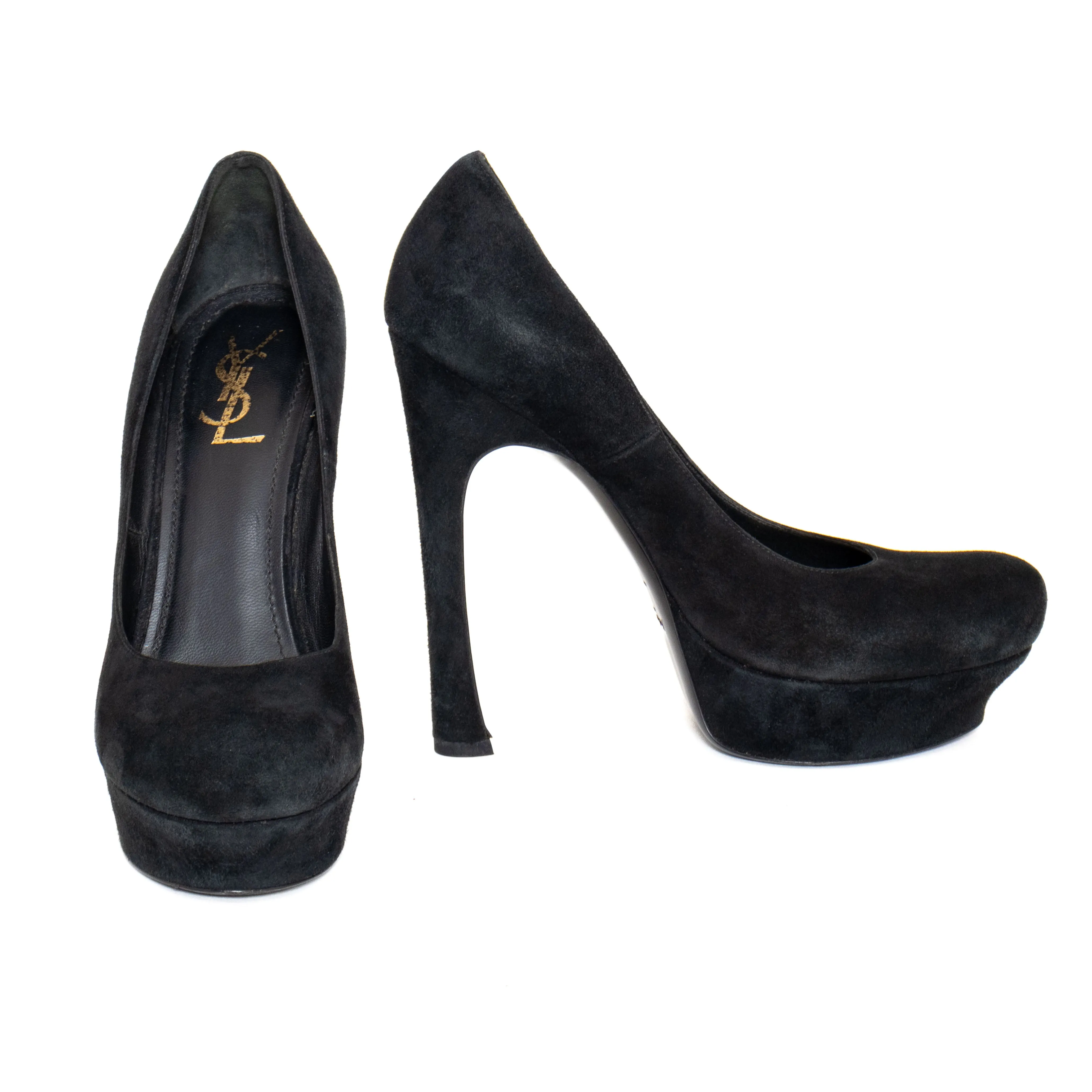 Black Suede Palais Platform Pumps 41