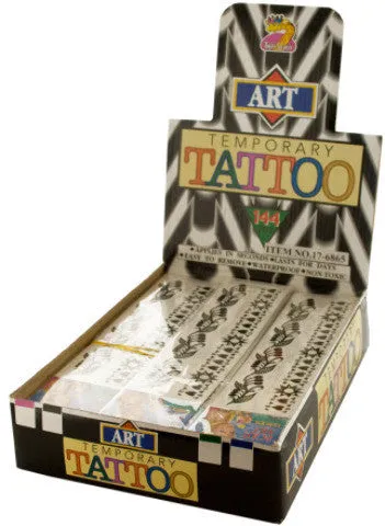 black tribal arm band temporary tattoos counter top display Case of 144