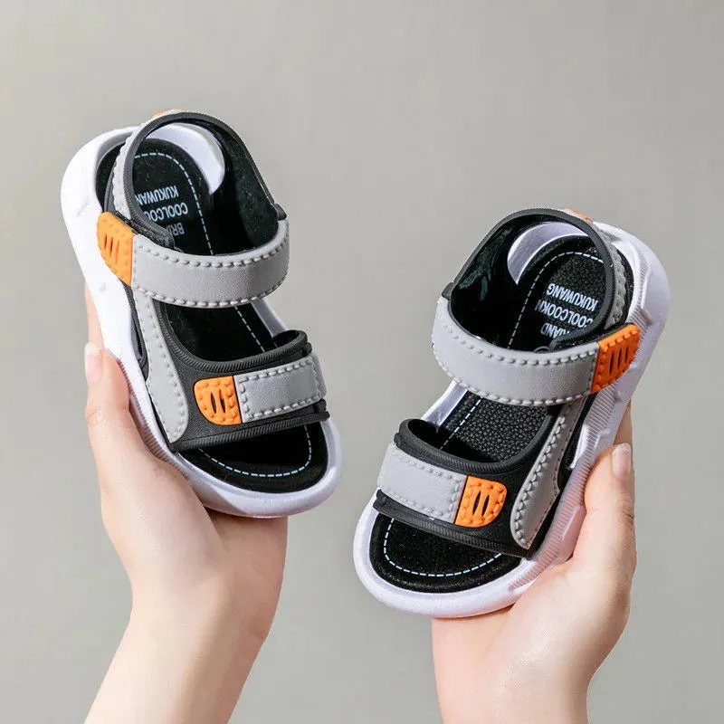 Boys Fashion Sandals Summer Breathable Beach Slides Kids Non-slip Sport Flat Shoes Boy Sandalia Infantil 2-10 Years