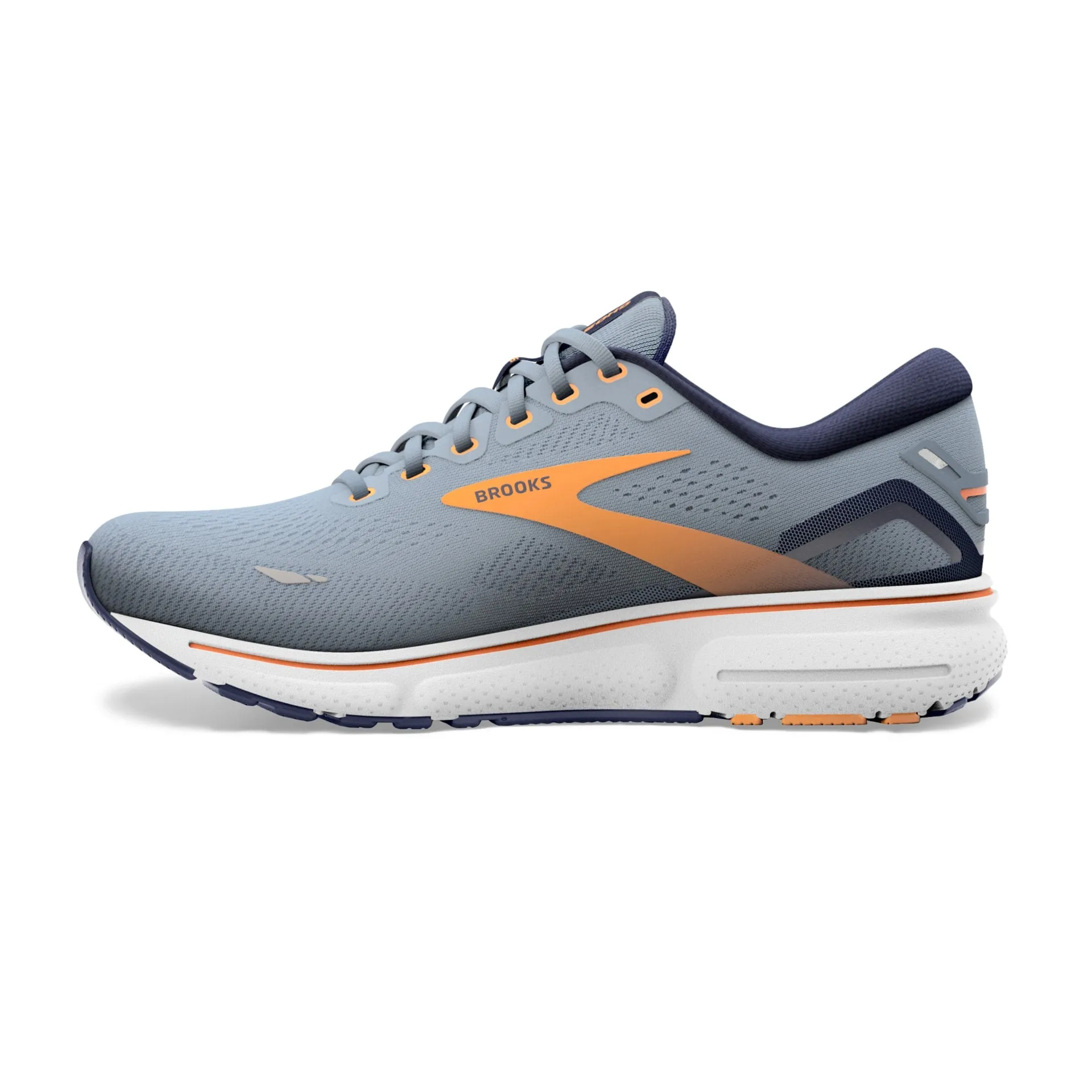 Brooks Mens Trainer Ghost 15 Flintstone/Peacoat/Orange Pop