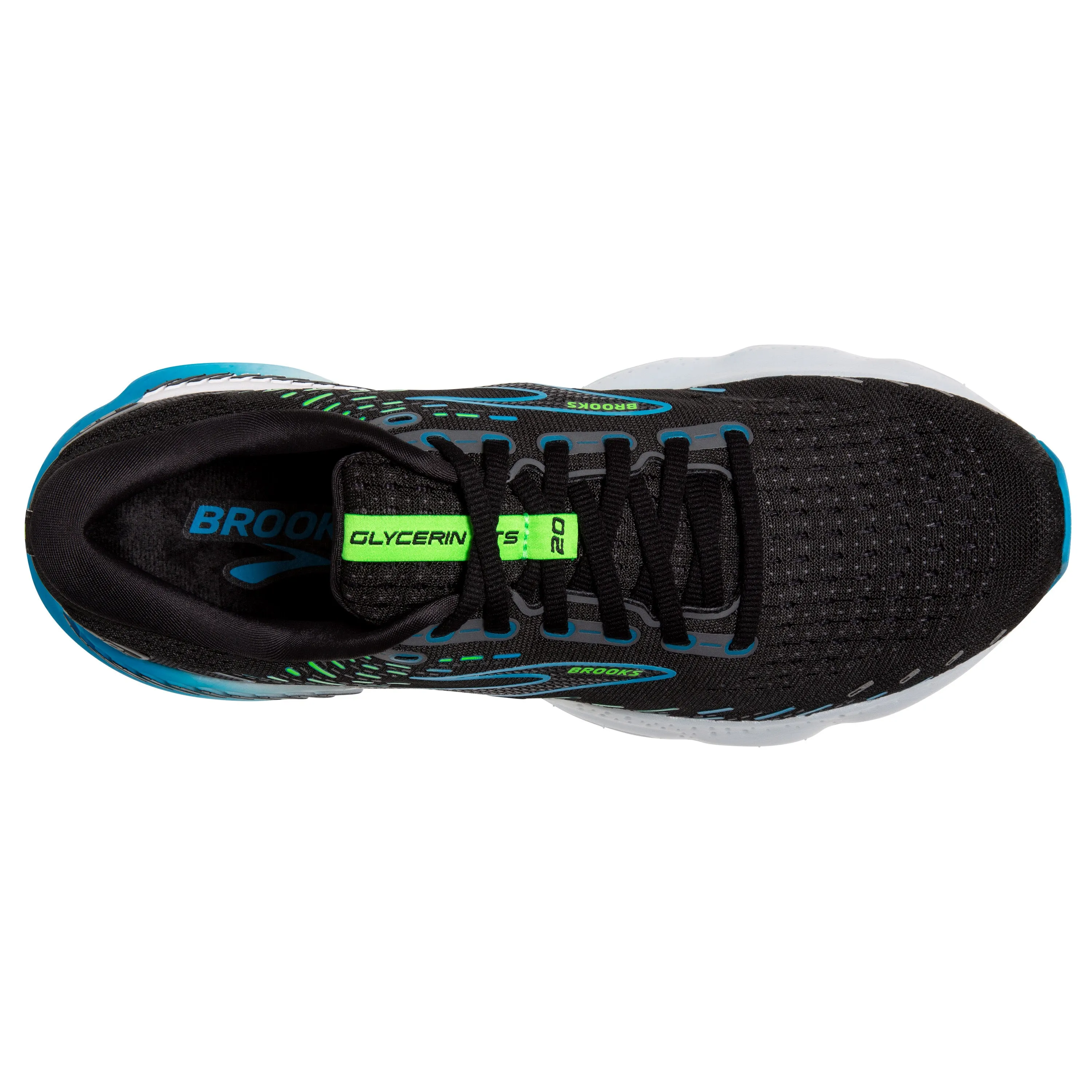 Brooks Mens Trainer Glycerin GTS 20 Black/Hawaiian Ocean/Green