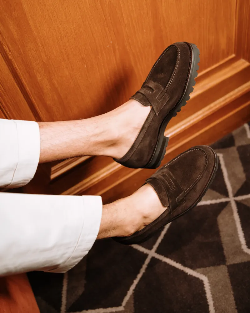 Brown Suede Lightweight Penny Loafer