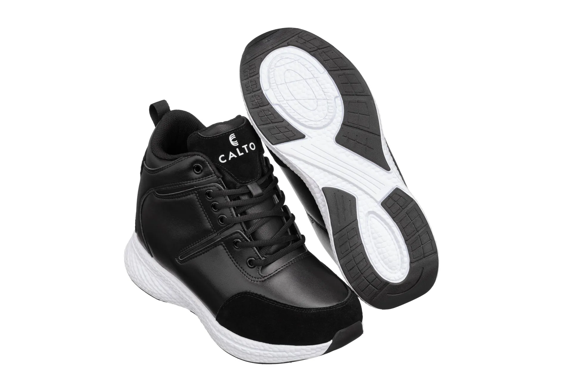 CALTO - S22818 - 3.6 Inches Taller (Black) - High - Top Sneakers