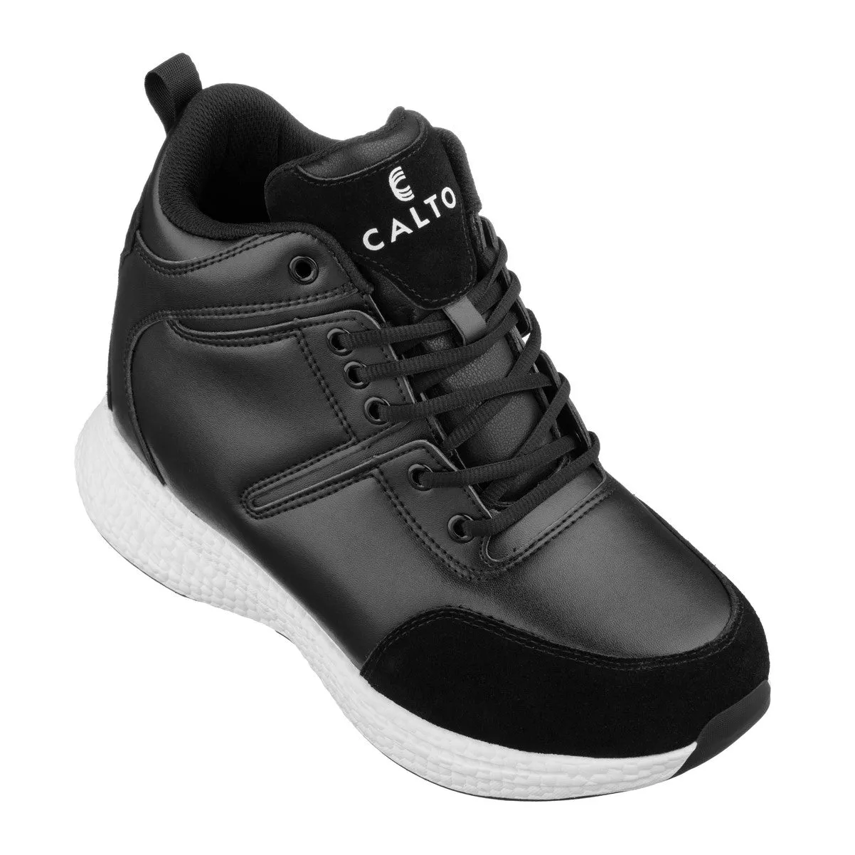 CALTO - S22818 - 3.6 Inches Taller (Black) - High - Top Sneakers