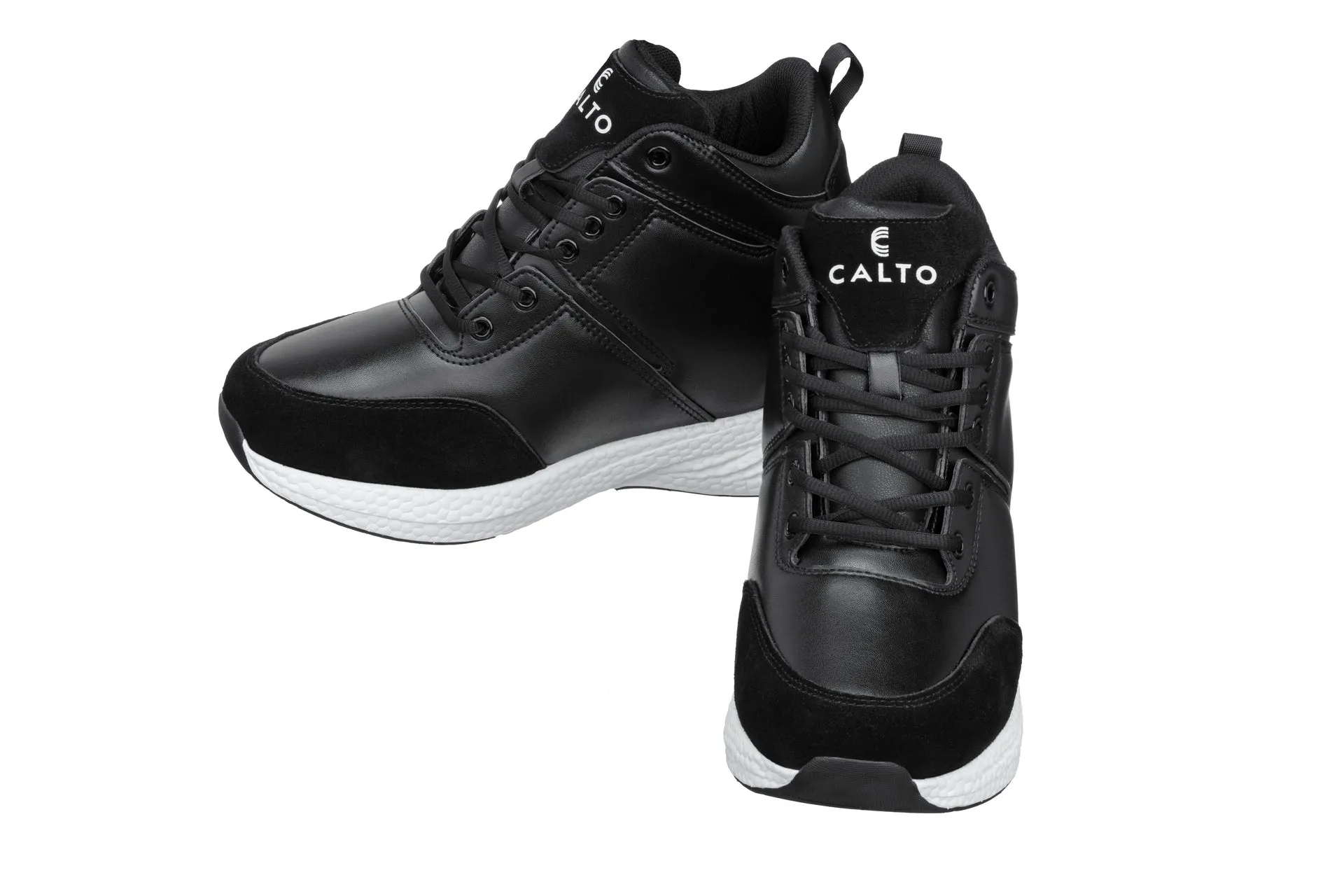 CALTO - S22818 - 3.6 Inches Taller (Black) - High - Top Sneakers