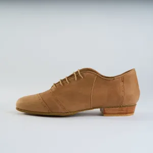 Caramel Suede and Premium Leather - Handmade Tango Shoes - Rock 3071