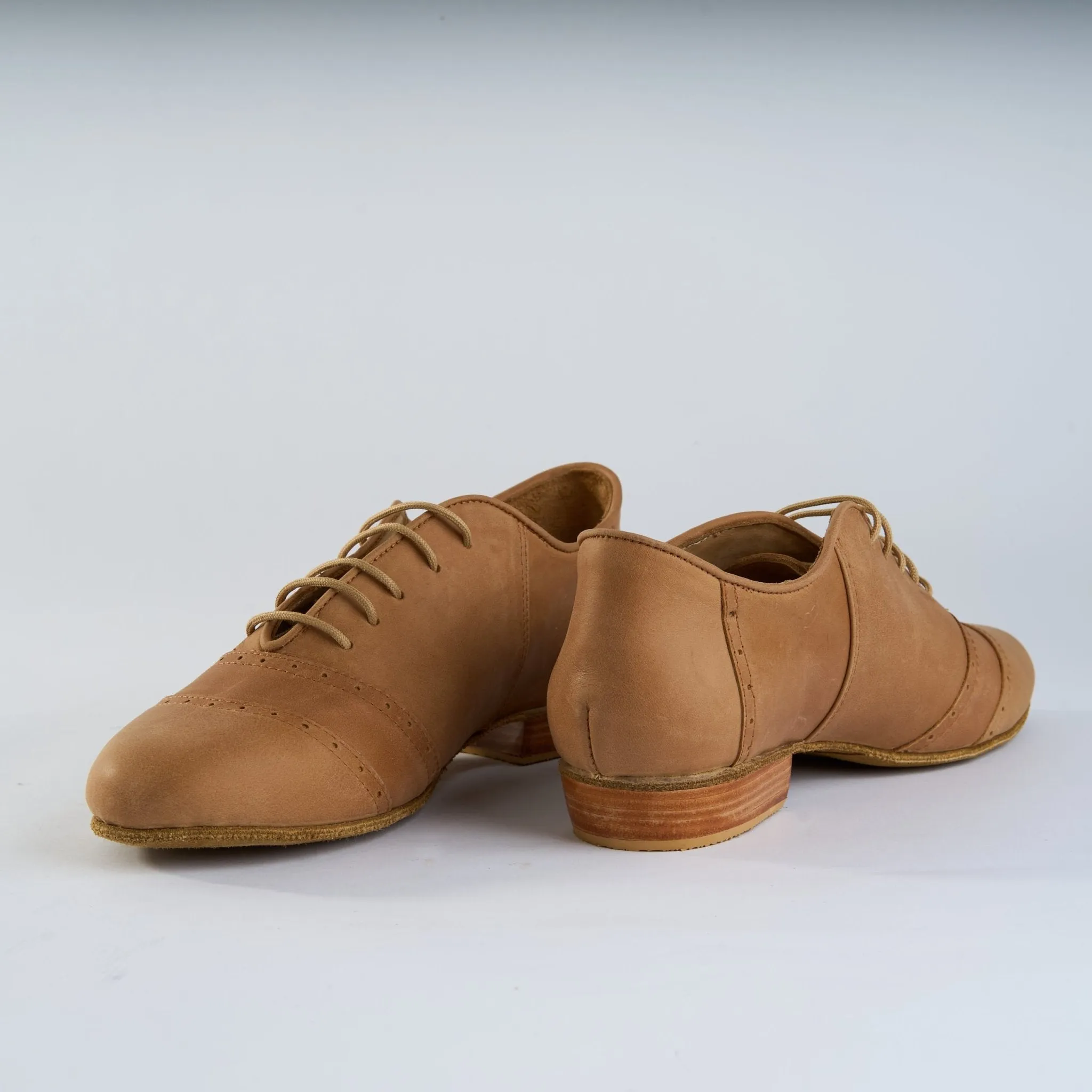 Caramel Suede and Premium Leather - Handmade Tango Shoes - Rock 3071