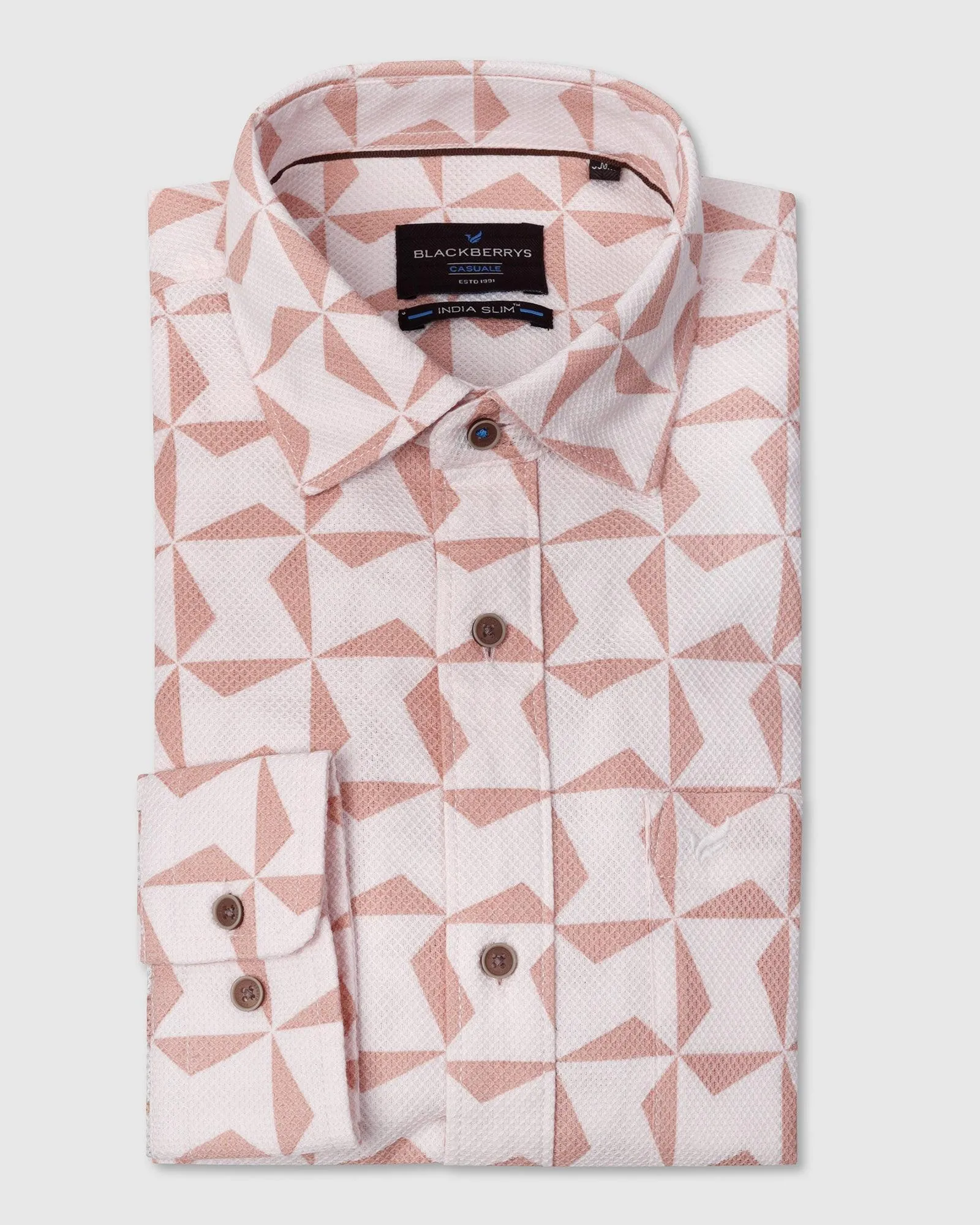 Casual Beige Printed Shirt - Darwin