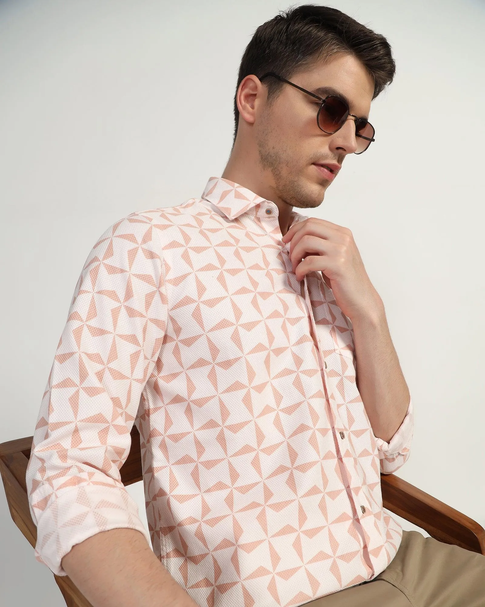 Casual Beige Printed Shirt - Darwin