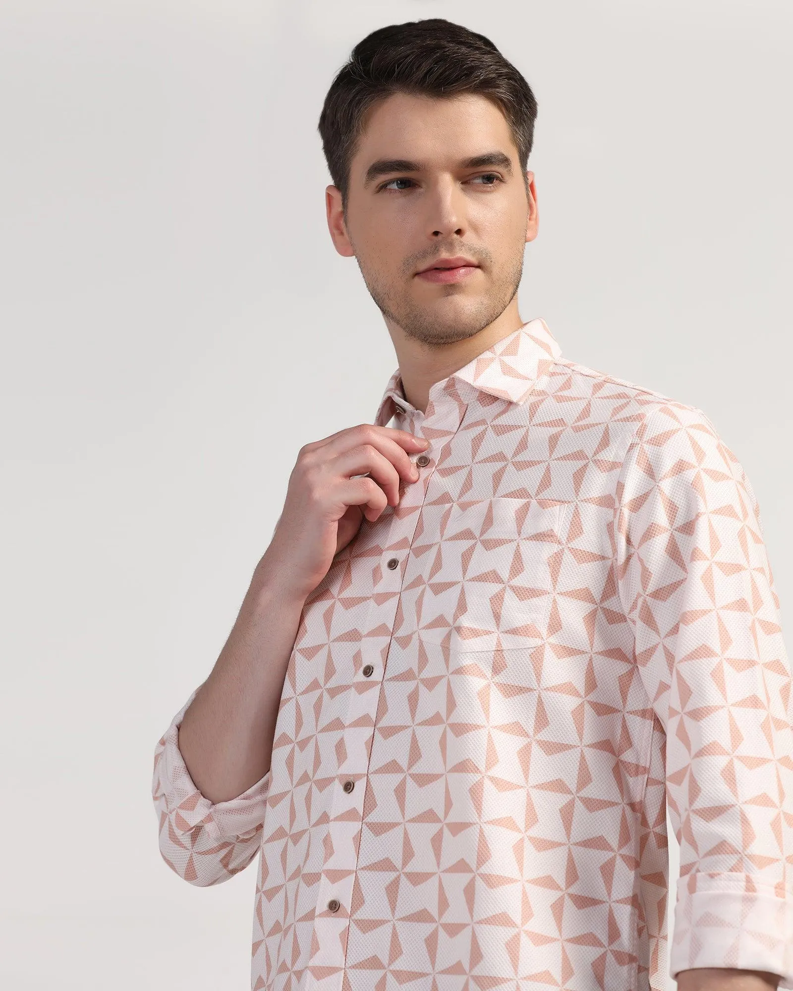 Casual Beige Printed Shirt - Darwin