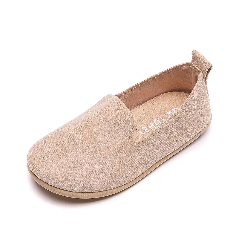 Children's Flat Shoes New Candy Color Simple Casual Shoes Loafers Slip-on Flats Lightweight Boys Girls Leather Shoes Moccasins