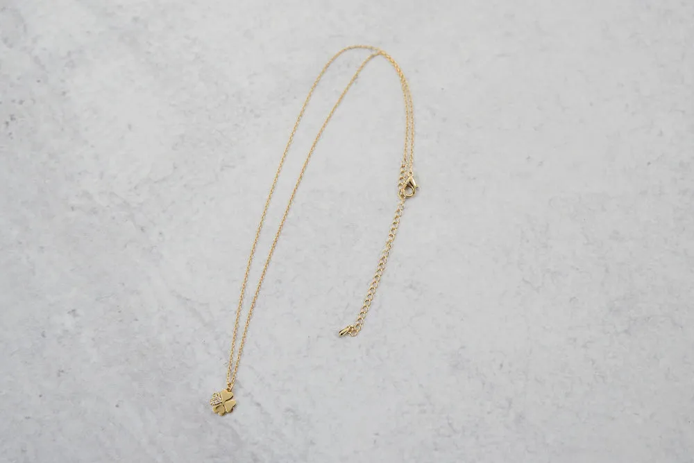 Crystal Clover Necklace in Gold [Online Exclusive]