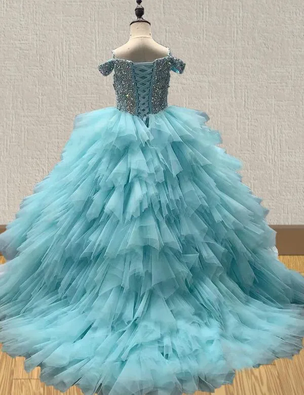 Custom Teenage Girls Mint Stunning Ball Gown