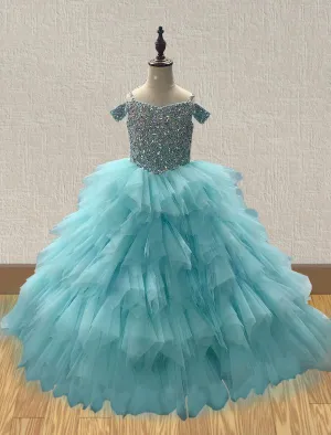 Custom Teenage Girls Mint Stunning Ball Gown